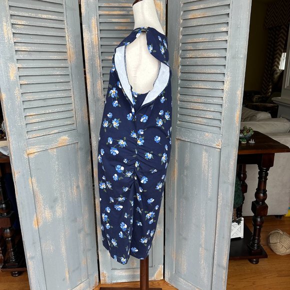 Old Navy Flutter Sleeve Blue Floral Bodycon Dress Sz XL NWOT - Picture 5 of 12